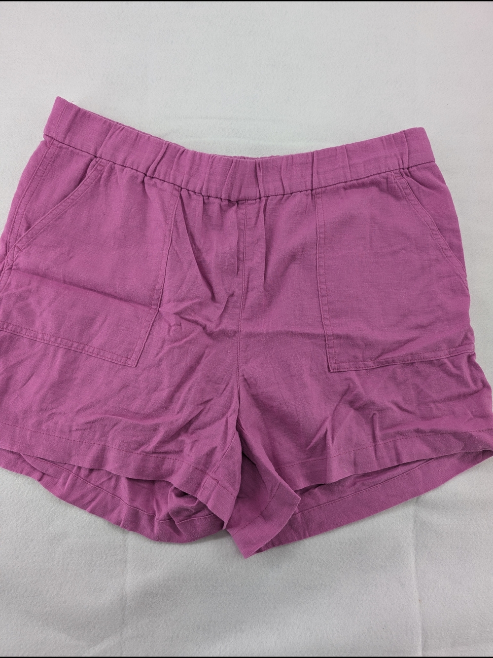 J. Crew High-Waist Patch Pocket Shorts in Berry Pink